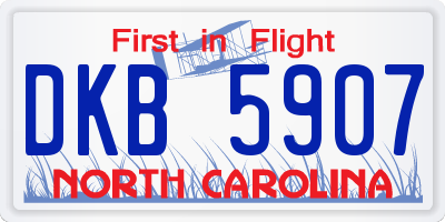 NC license plate DKB5907