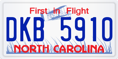 NC license plate DKB5910