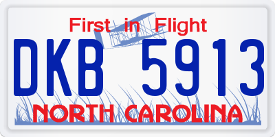 NC license plate DKB5913