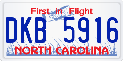 NC license plate DKB5916
