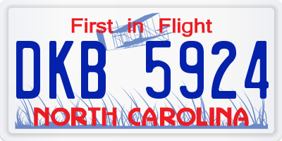 NC license plate DKB5924