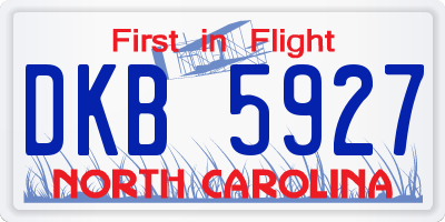 NC license plate DKB5927