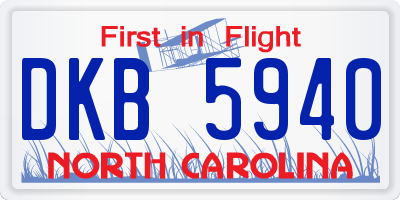 NC license plate DKB5940