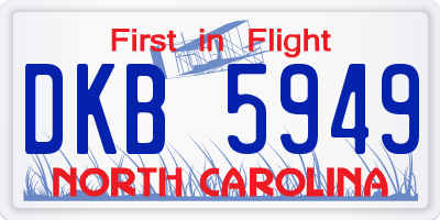 NC license plate DKB5949