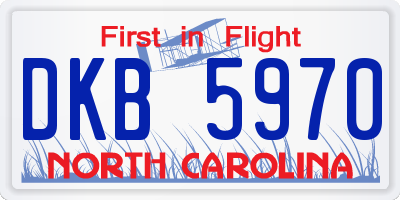 NC license plate DKB5970