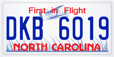 NC license plate DKB6019