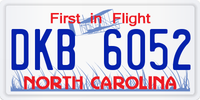 NC license plate DKB6052