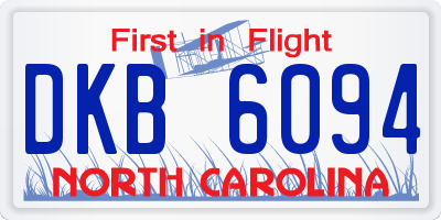 NC license plate DKB6094