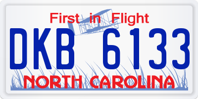 NC license plate DKB6133
