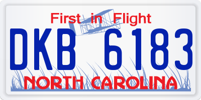 NC license plate DKB6183