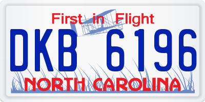 NC license plate DKB6196