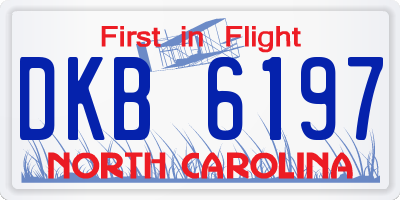 NC license plate DKB6197
