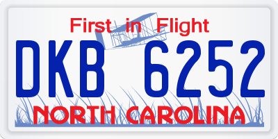 NC license plate DKB6252