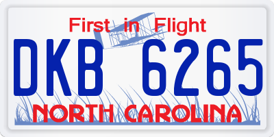 NC license plate DKB6265