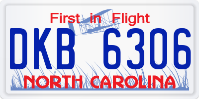 NC license plate DKB6306