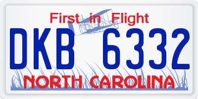 NC license plate DKB6332