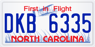 NC license plate DKB6335