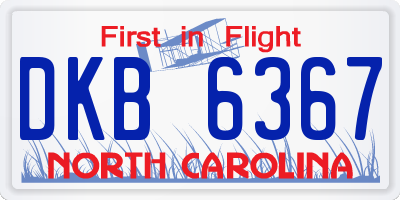 NC license plate DKB6367