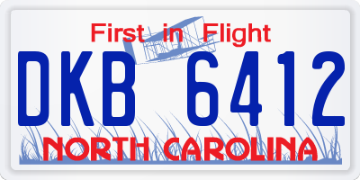 NC license plate DKB6412