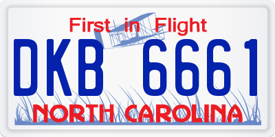 NC license plate DKB6661