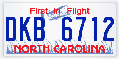 NC license plate DKB6712