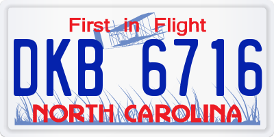 NC license plate DKB6716