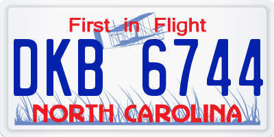 NC license plate DKB6744