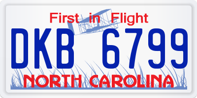 NC license plate DKB6799