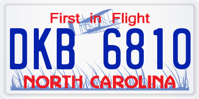NC license plate DKB6810