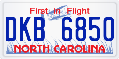 NC license plate DKB6850