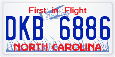 NC license plate DKB6886