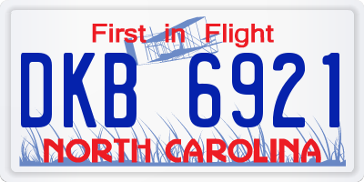 NC license plate DKB6921