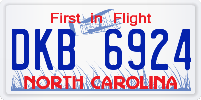 NC license plate DKB6924