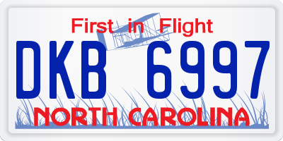 NC license plate DKB6997
