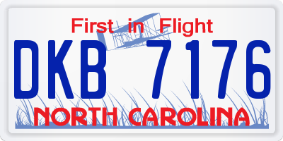 NC license plate DKB7176