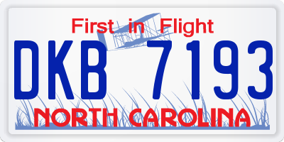 NC license plate DKB7193