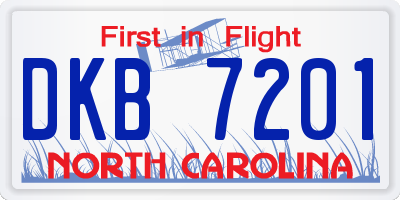 NC license plate DKB7201