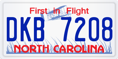 NC license plate DKB7208