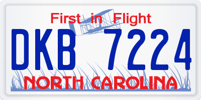 NC license plate DKB7224