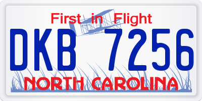 NC license plate DKB7256