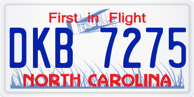 NC license plate DKB7275