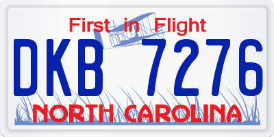 NC license plate DKB7276