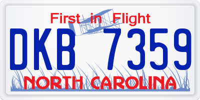 NC license plate DKB7359