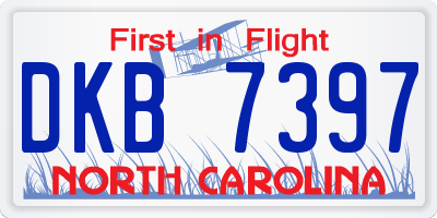 NC license plate DKB7397
