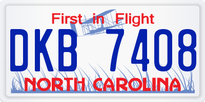 NC license plate DKB7408