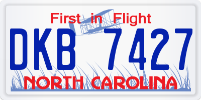 NC license plate DKB7427
