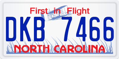 NC license plate DKB7466