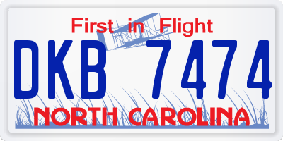 NC license plate DKB7474