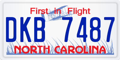 NC license plate DKB7487