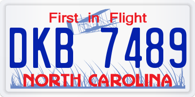 NC license plate DKB7489